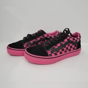 Vans checkered pink and black size 3 youth